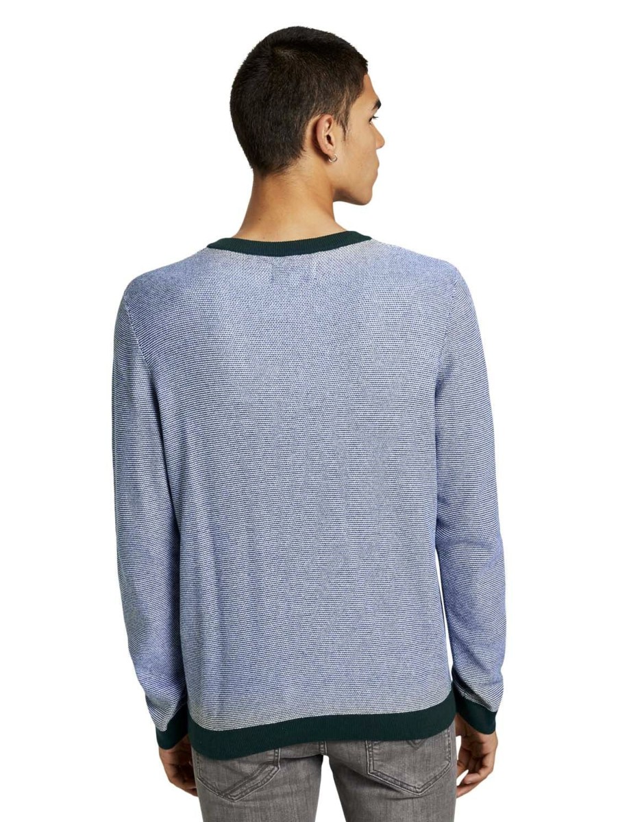 Herren Tom Tailor Denim | Tom Tailor Pullover Crewneck Gru00Fcn Grun