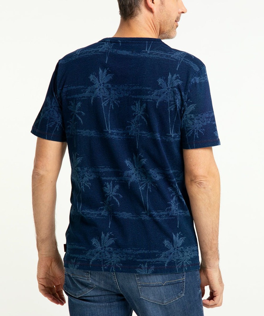 Herren Pioneer Jeans | Pioneer T-Shirt Indigoblue Indigo Blau