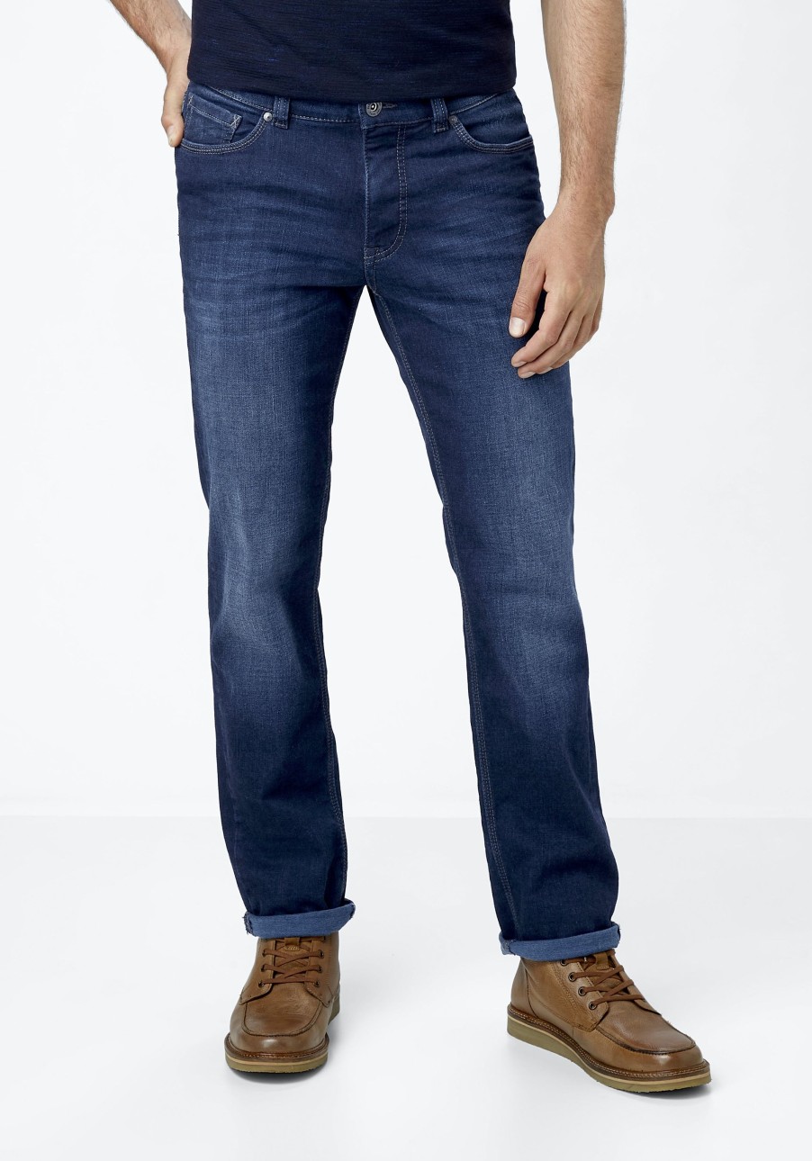 Herren Paddock's | Paddock'S Ranger Pipe Slim Fit Blue Deep Stone Used Extra Lang