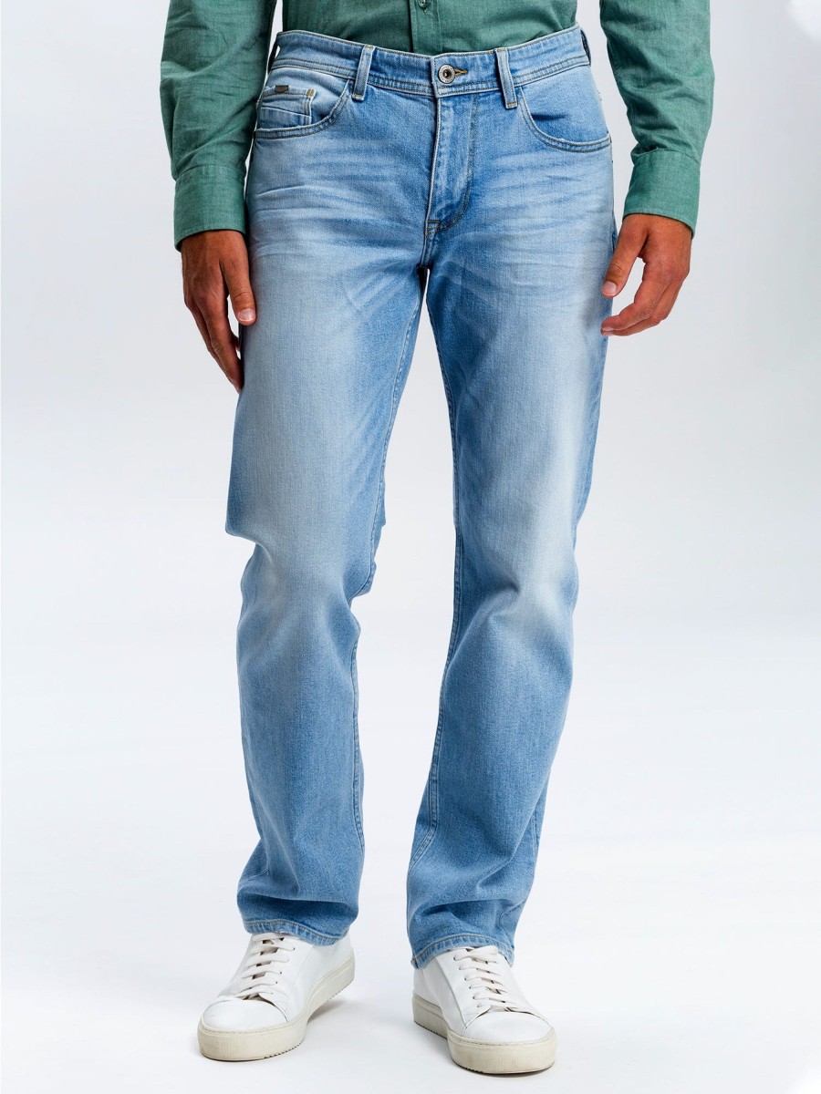 Herren Cross | Cross Jeans Antonio 5 Pocket Pants Ice Blue Used