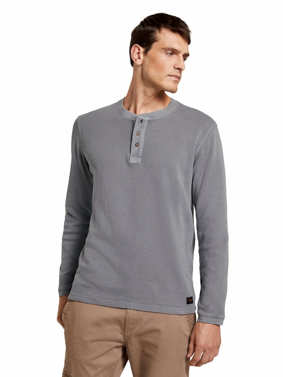 Herren Tom Tailor | Tom Tailor Pullover Waffle Jersey Grau