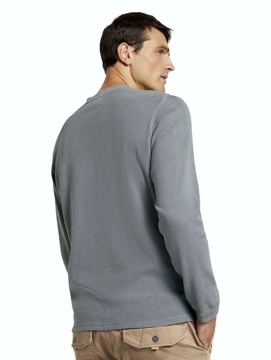 Herren Tom Tailor | Tom Tailor Pullover Waffle Jersey Grau