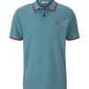 Herren Tom Tailor | Tom Tailor Poloshirt In Two-Tone Optik Grun