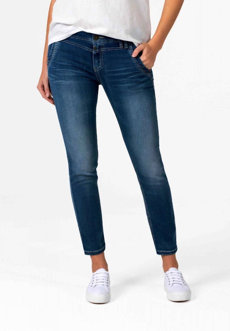 Damen Timezone | Timezone 7/8 Damenjeans Slim Nalitz Blue Denim Wash