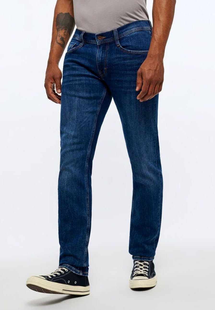 Herren Mustang | Mustang Oregon Tapered Jeans Slim Fit Extra Lang Mid-Blue