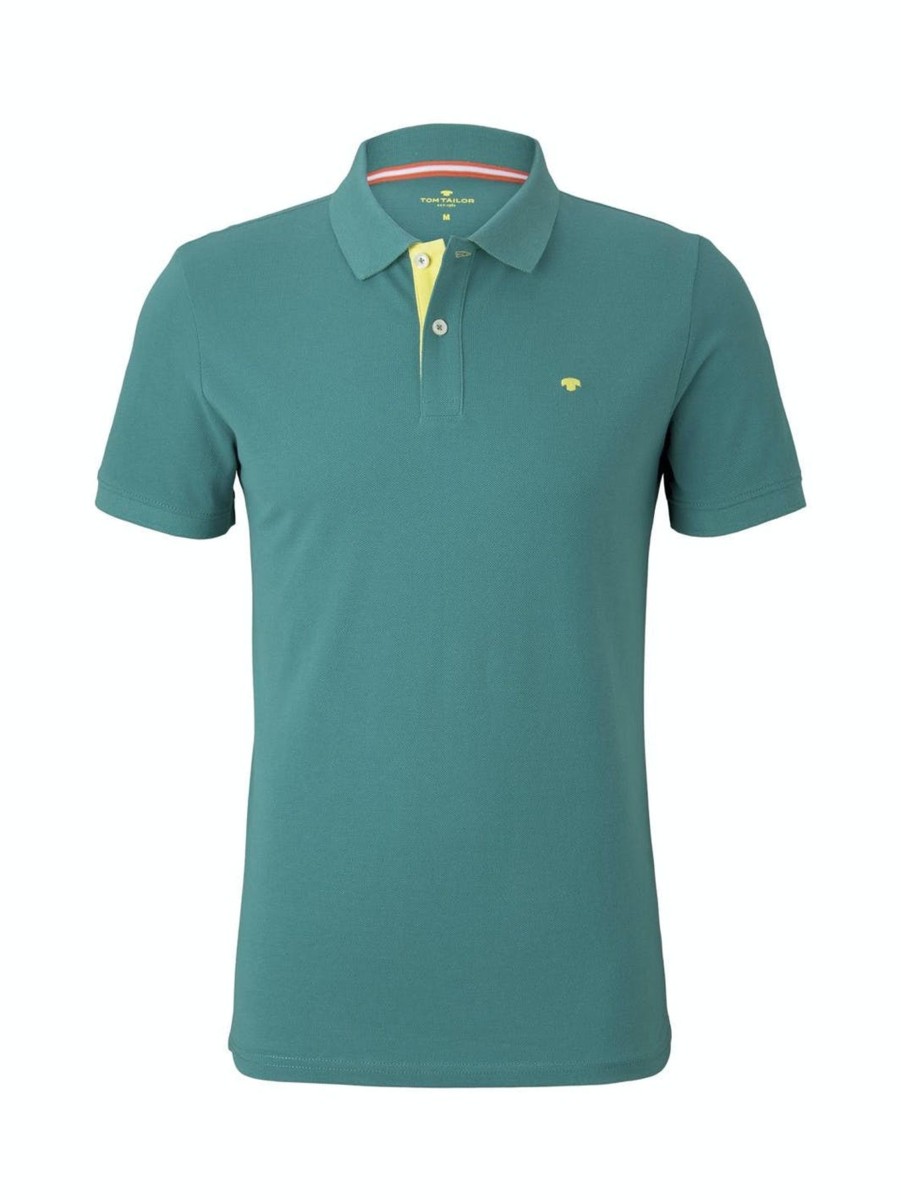 Herren Tom Tailor | Tom Tailor Basic Polo Shirt Grun