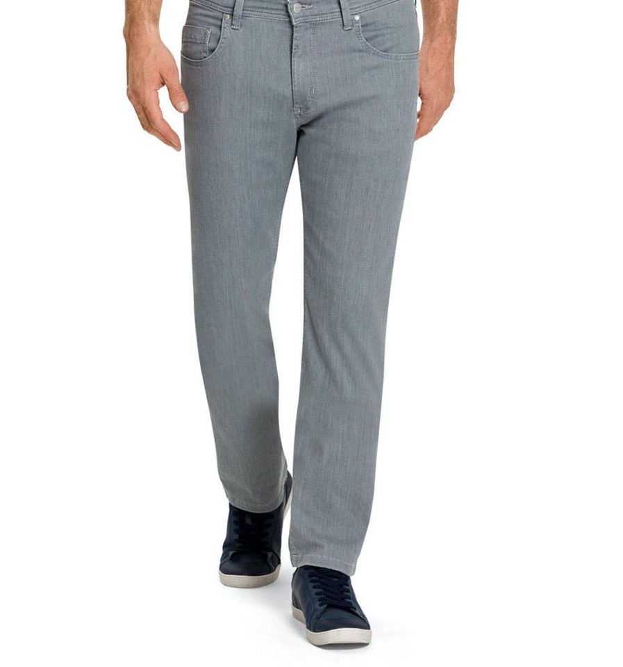 Herren Pioneer Jeans | Pioneer Jeans Rando Regular Fit Extra Lang Light Grey Stonewash