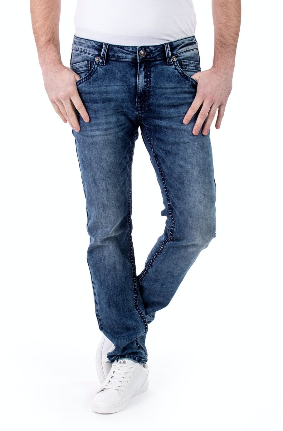 Herren Blue MonOnline | Blue Monkey Jeans Freddy 4587 Slim Fit Mid Blue