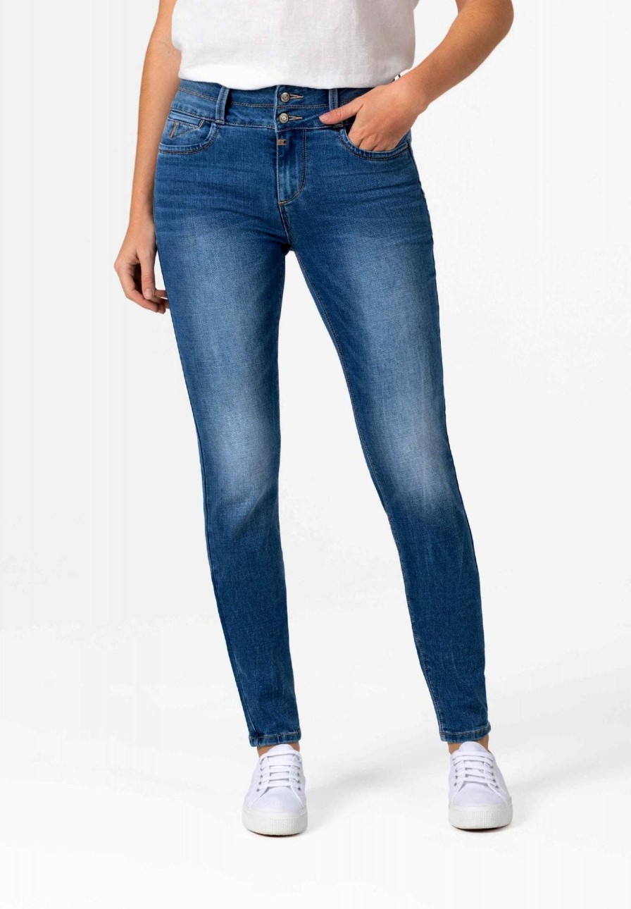 Damen Timezone | Timezone Damenjeans Slim Enyatz Womenshape Smurf Blue Wash