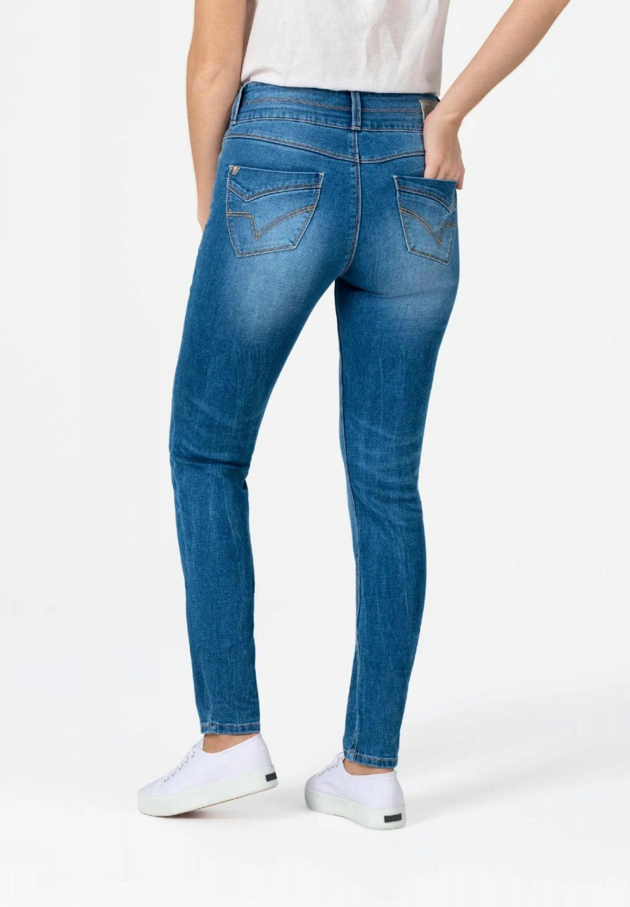 Damen Timezone | Timezone Damenjeans Slim Enyatz Womenshape Smurf Blue Wash