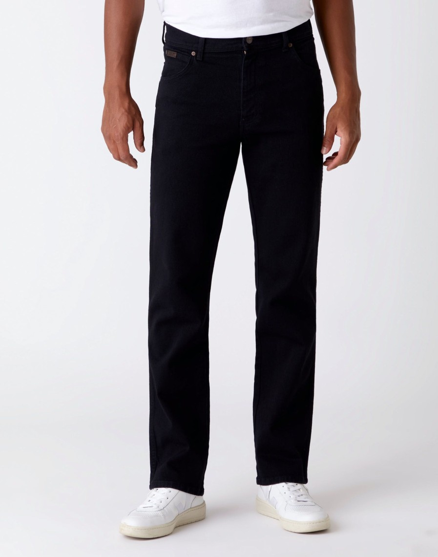 Herren Wrangler | Wrangler Texas Stretch Schwarz Black