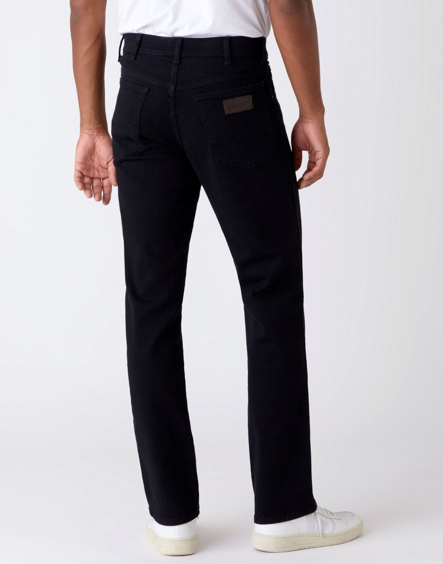 Herren Wrangler | Wrangler Texas Stretch Schwarz Black