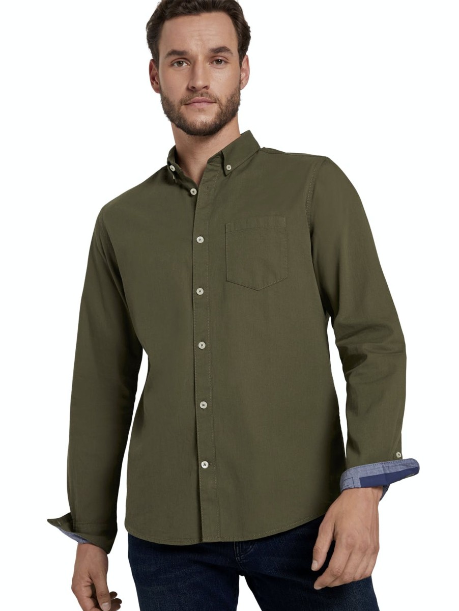 Herren Tom Tailor | Tom Tailor Hemd Bedford Olive