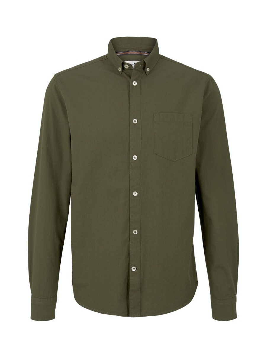 Herren Tom Tailor | Tom Tailor Hemd Bedford Olive