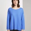 Damen Tom Tailor | Tom Tailor Geripptes Oversized Shirt Blue