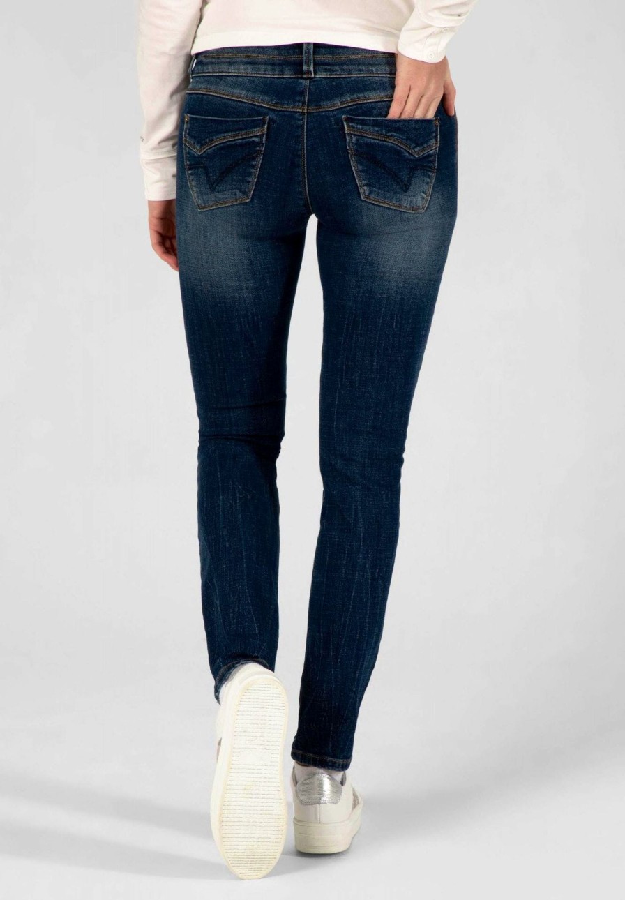 Damen Timezone | Timezone Damenjeans Slim Enyatz Blue Worn Out Wash