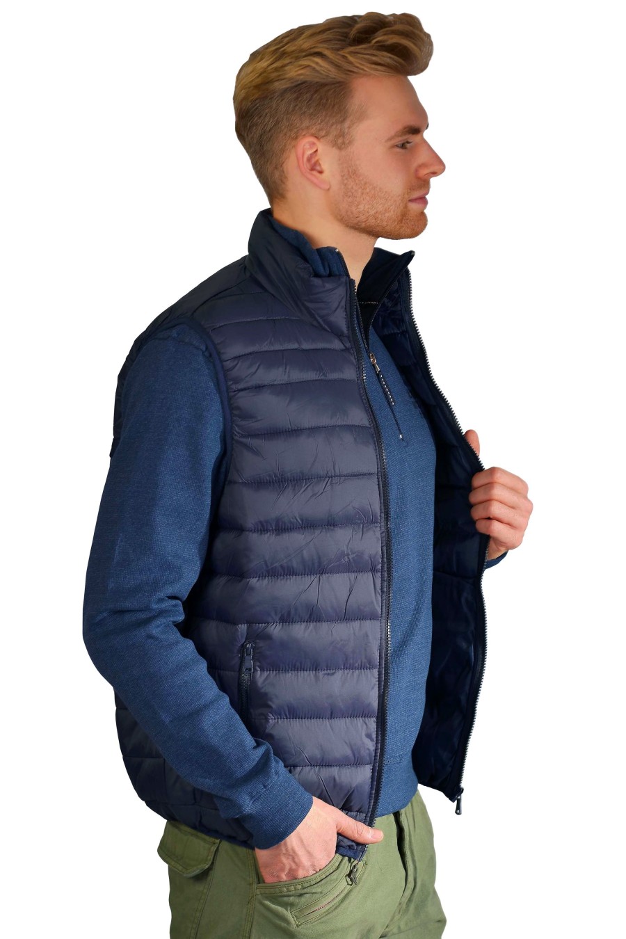 Herren Kera Collection | Kera Collection Leichte Steppweste Blau