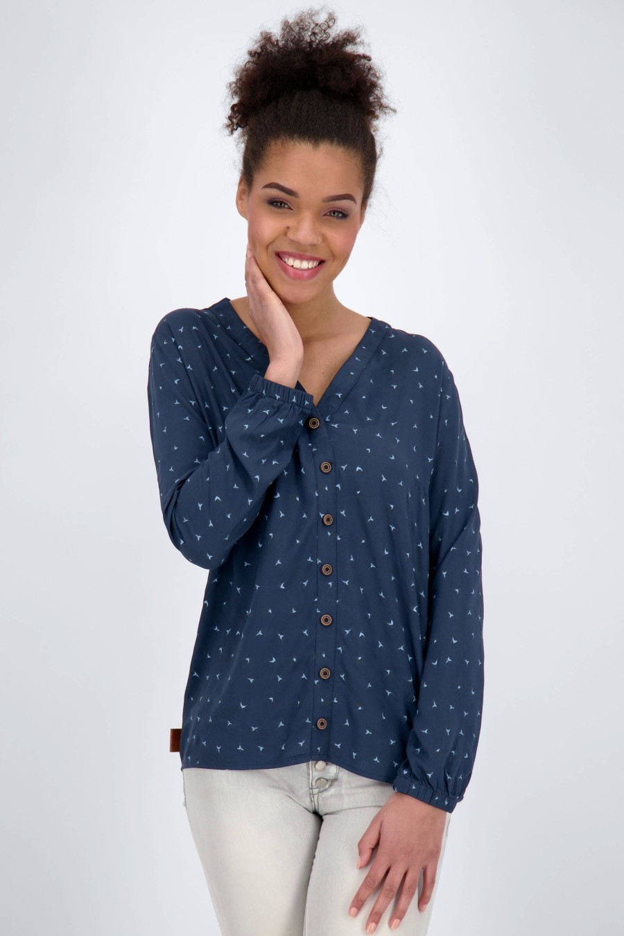 Damen Alife & Kickin | Alife & Kickin Bluse Emmi Ak Dunkelblau