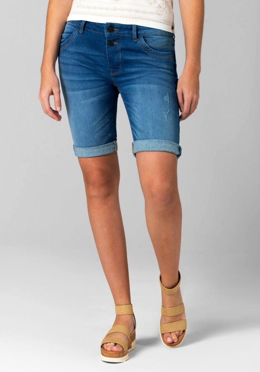 Damen Timezone | Timezone Damen Shorts Slim Nalitz Opal Blue Wash