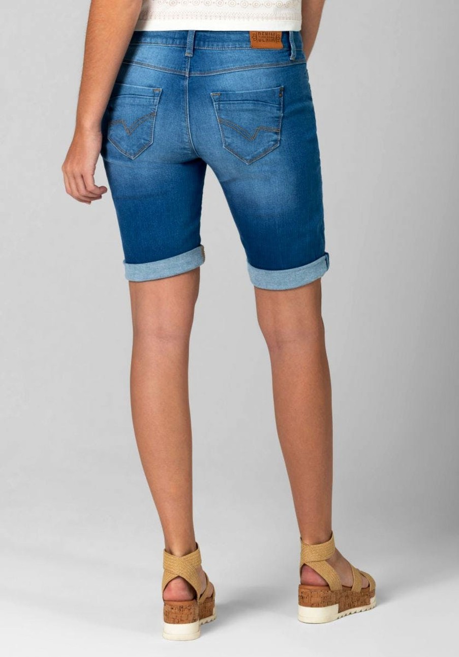 Damen Timezone | Timezone Damen Shorts Slim Nalitz Opal Blue Wash