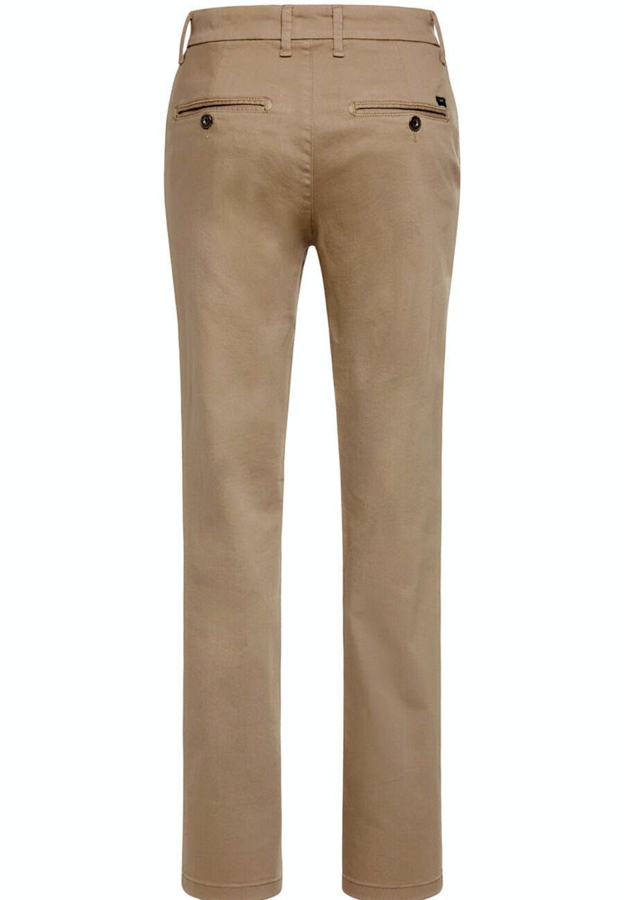 Herren Mustang | Mustang Beflex Chino Hose Regular-Fit Extra Lang Cream