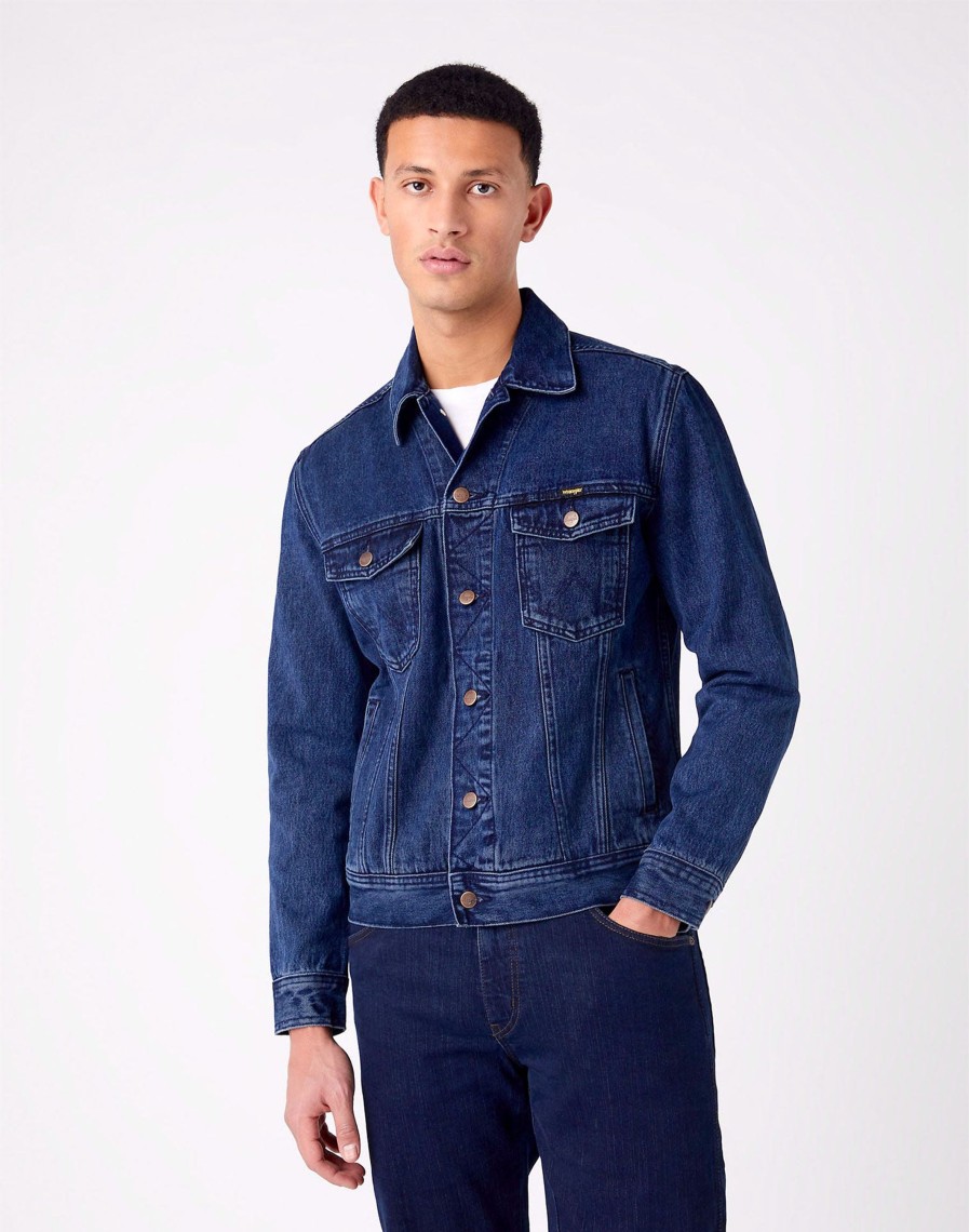 Herren Wrangler | Wrangler Jeansjacke Coalblue Stone