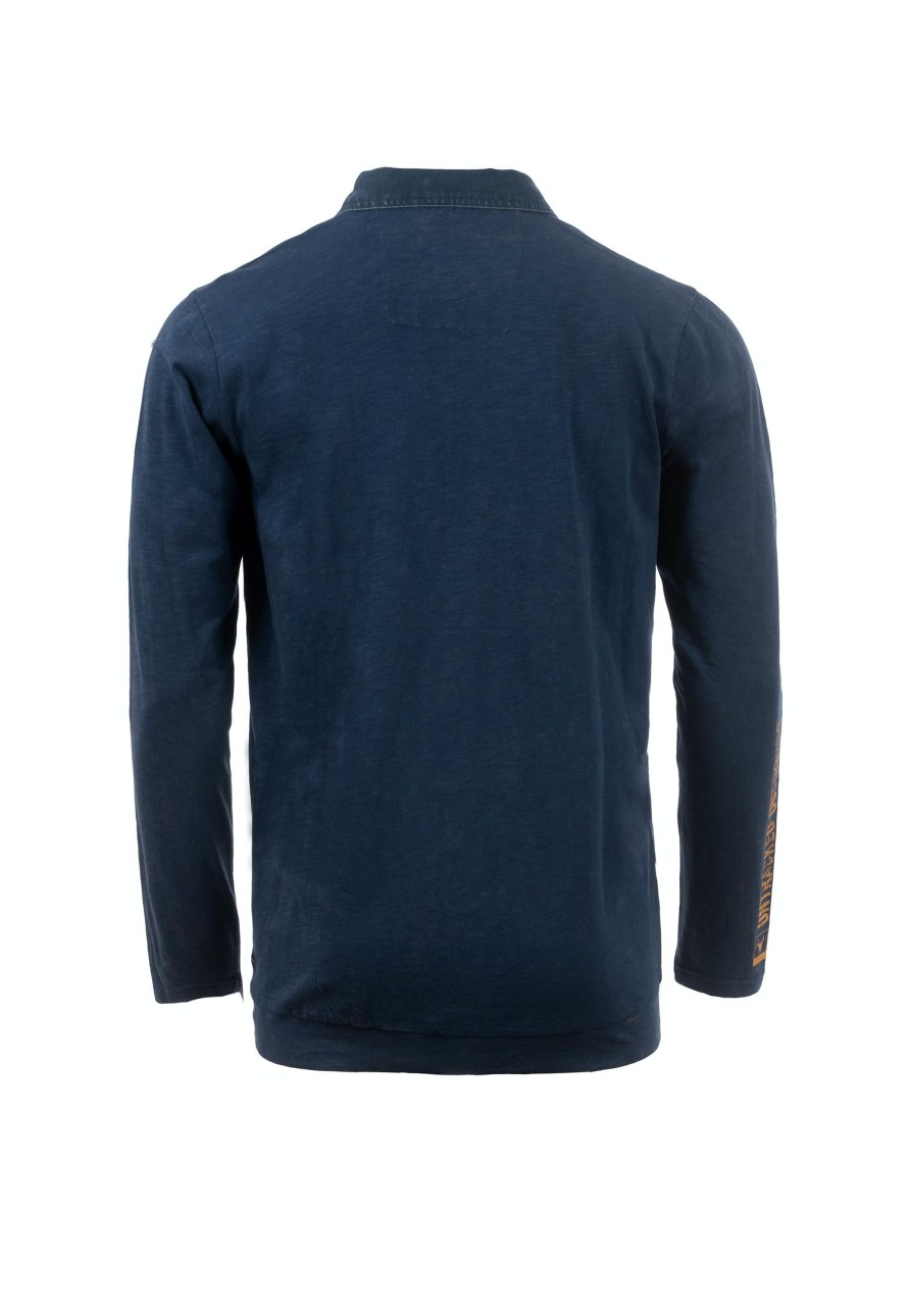 Herren Questo | Questo Langarmshirt Fiorello Moon Blue