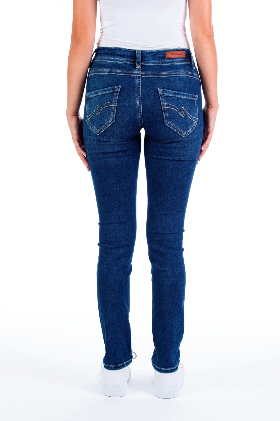 Damen Blue MonNew | Blue Monkey Jeans Laura 0002 Slim Fit Mid Blue