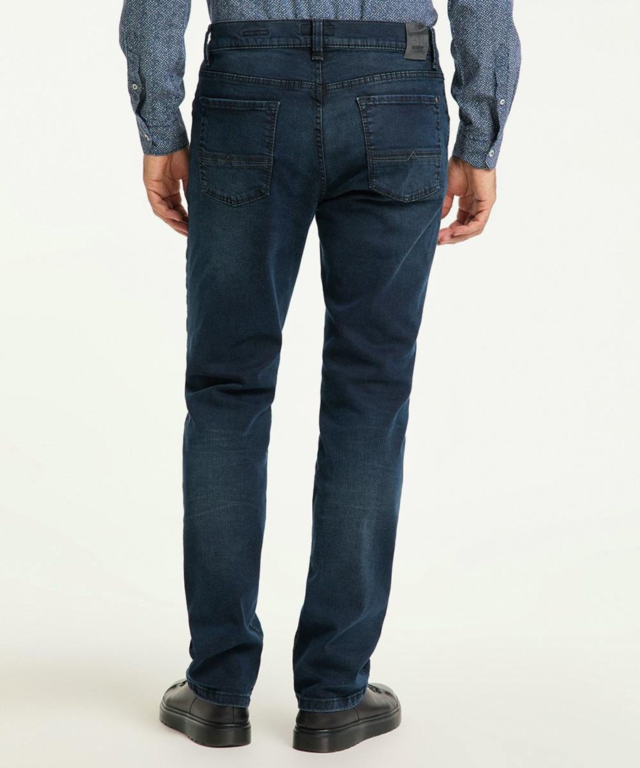 Herren Pioneer Jeans | Pioneer Jeans Rando Regular Fit Dark Blue Extra Lang Dark Blue Used