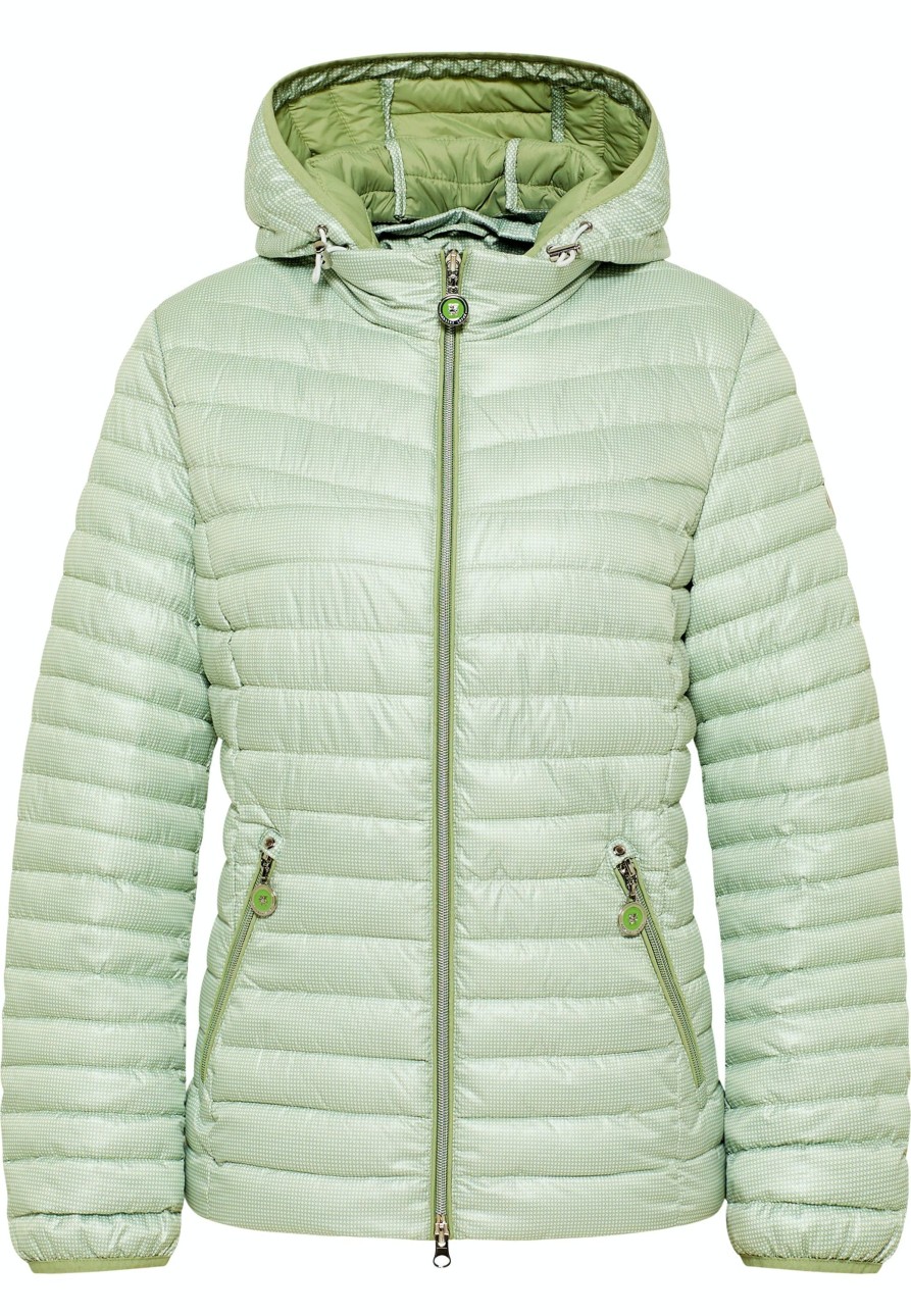 Damen Barbara Lebek | Barbara Lebek Steppjacke Mit Kapuze Light Green