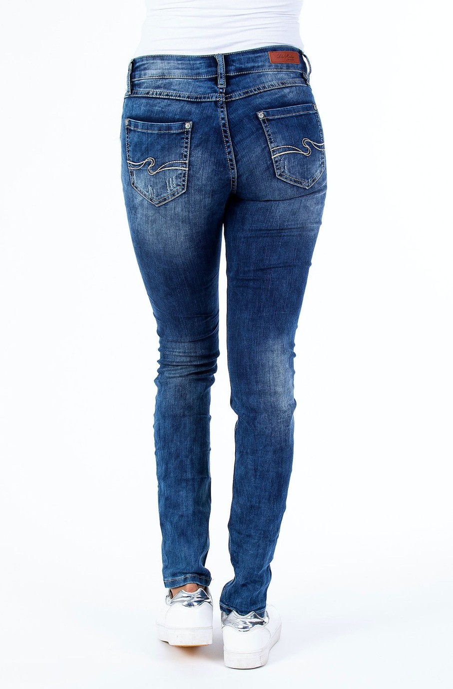 Damen Blue MonClearance | Blue Monkey Jeans Manie 3581 Skinny Fit Mid Blue