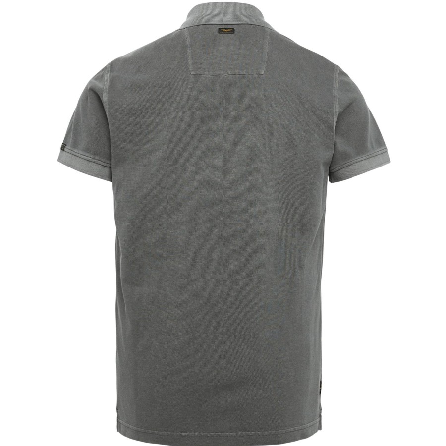 Herren PME Legend | Pme Legend Poloshirt Short Sleeve Garment Dyed Pique Asphalt