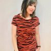 Damen Munich Freedom | Munich Freedom Kurzarm Shirt Mit Zebra-Print Terracotta