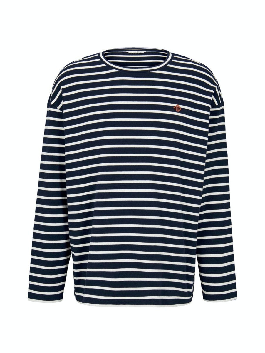 Herren Tom Tailor Denim | Tom Tailor Pullover Stripey Blau/Weis