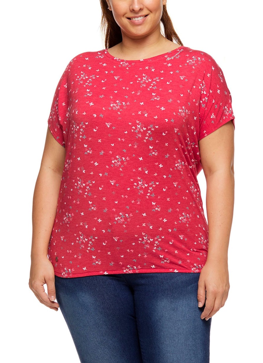 Damen Ragwear | Ragwear Shirt Pecori Print Plus Red