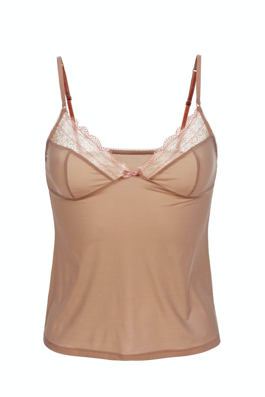 Damen Calvin Klein | Calvin Klein Hemdchen Women'S Camisole F3036E Sand W/Strawb