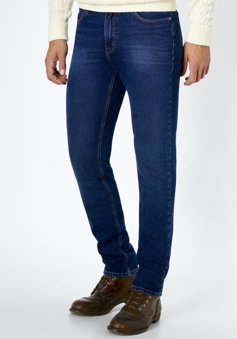 Herren Paddock's | Paddock'S Pipe Rigid Denim Extra Lang Dark Blue Moustache Used