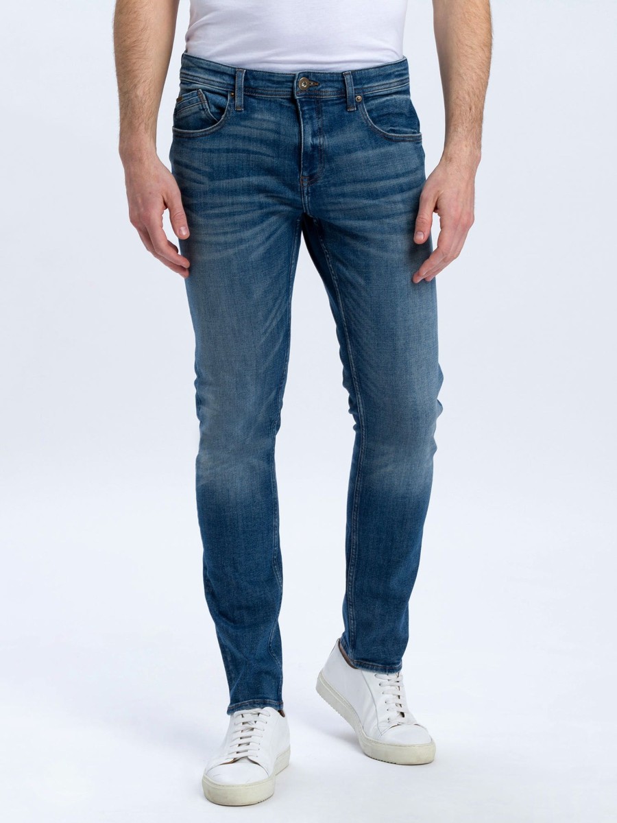 Herren Cross | Cross Jeans Jimi 5 Pocket Pants Dirty Blue