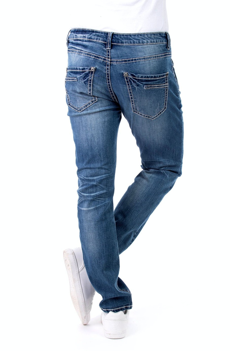 Herren Blue MonBest | Blue Monkey Jeans Freddy 4588 Slim Fit Bleached Blue