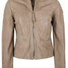 Damen Gipsy | Gipsy Damen Lederjacke Gwzai S22 Lastav In Silver Grey