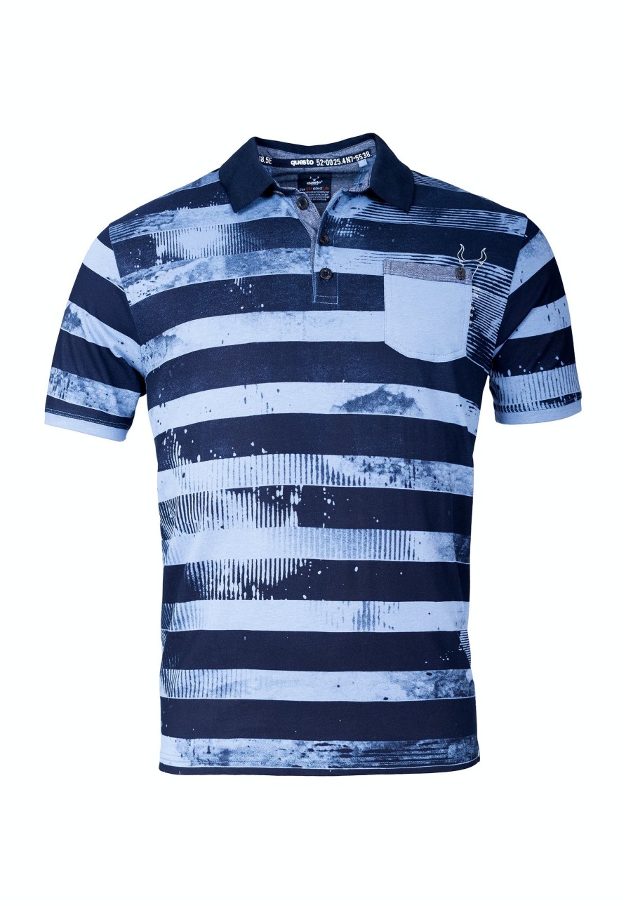 Herren Questo | Questo Poloshirt Erwin Nautical Blue