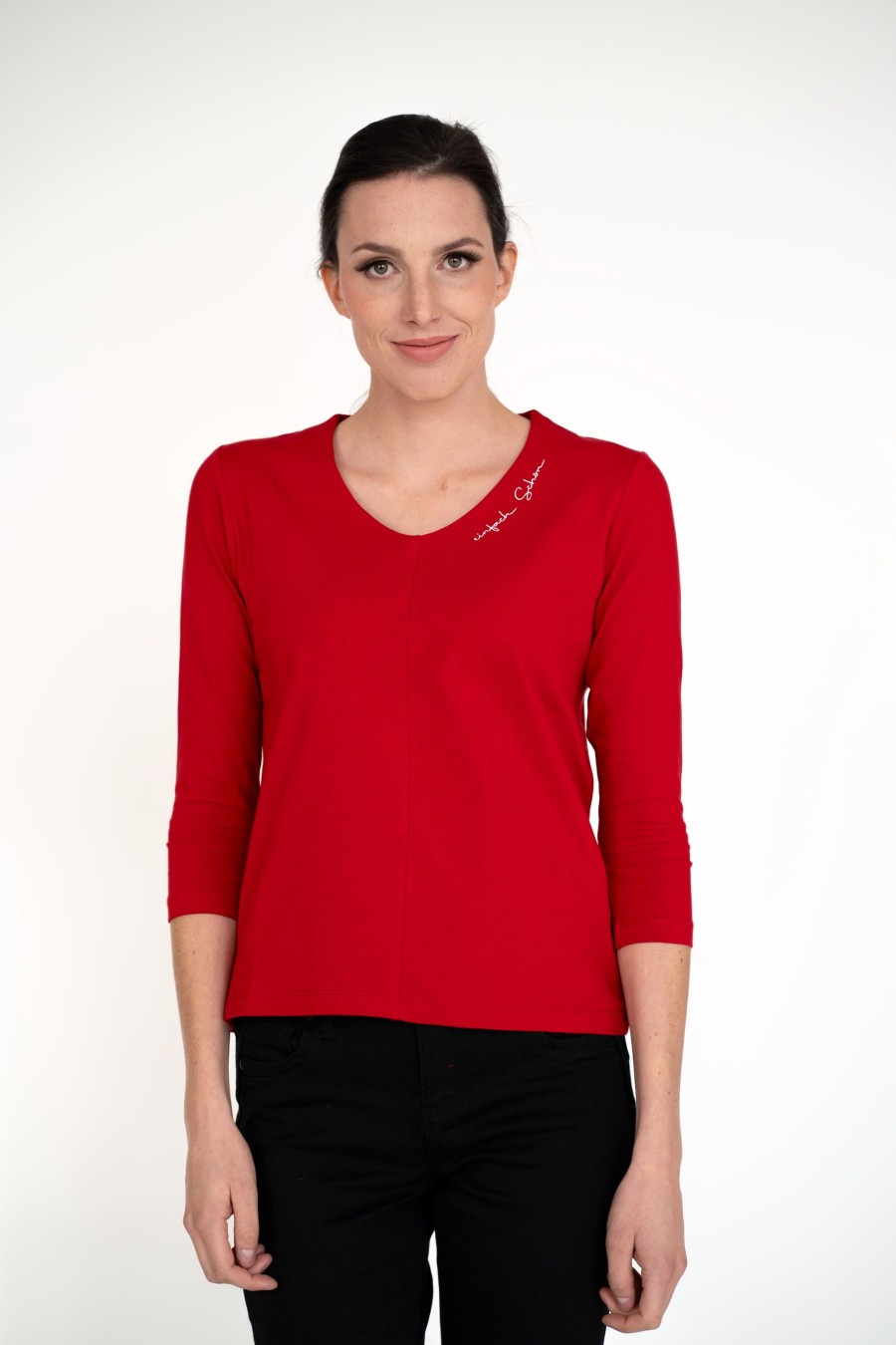 Damen einfach Schu00f6n | Einfach Schu00F6N 3/4 Arm Shirt Heike Rot