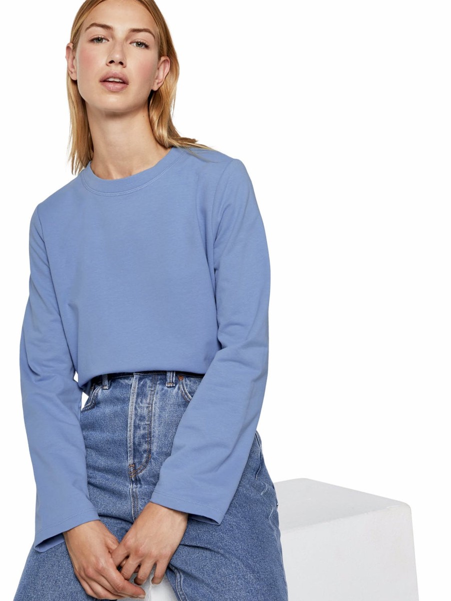 Damen Tom Tailor Denim | Tom Tailor Denim Cozy Sweatshirt Hellblau