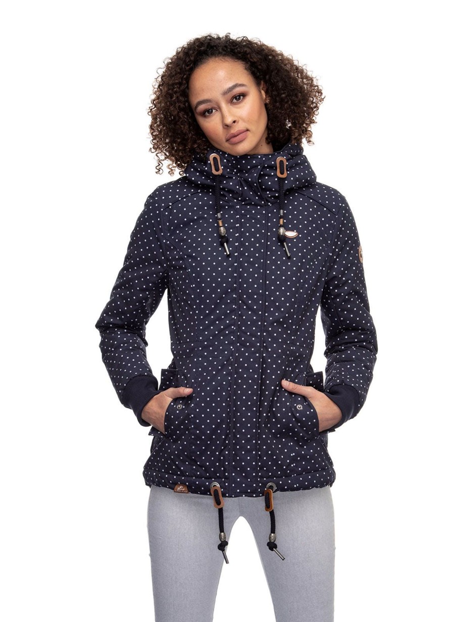 Damen Ragwear | Ragwear Winterjacke Danka Dots Navy