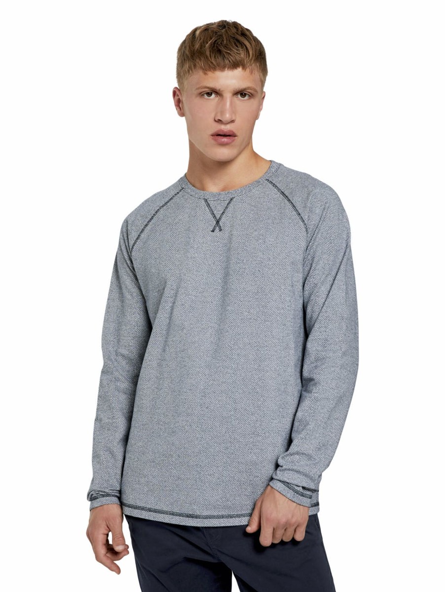 Herren Tom Tailor Denim | Tom Tailor Pullover Structured Basic Grey