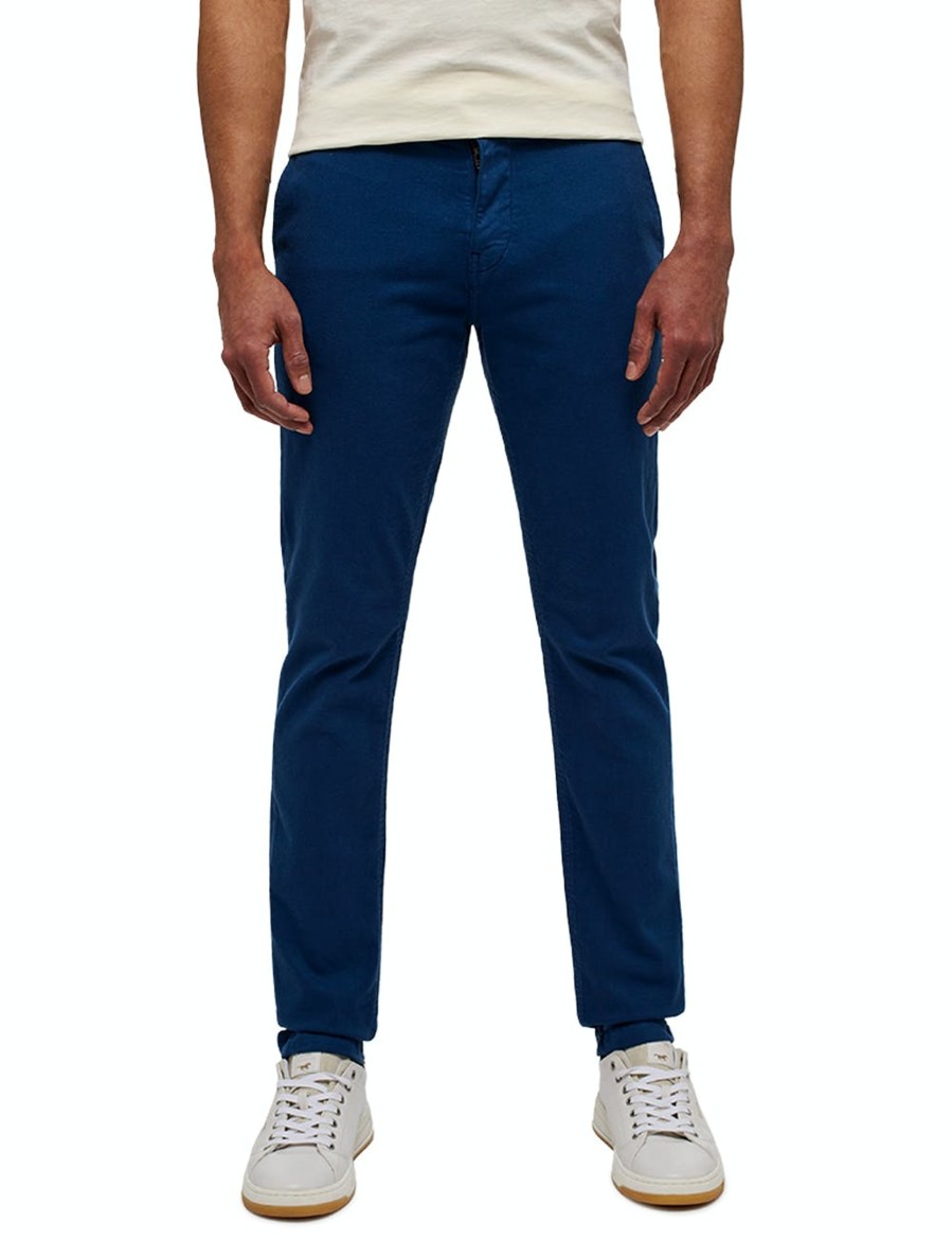 Herren Mustang | Mustang Beflex Chino Hose Deep Ocean Extra Lang