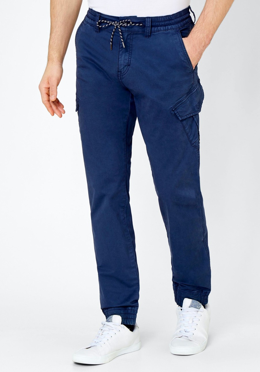 Herren Paddock's | Paddock'S Mason Cargohose Tapered Fit Extra Lang Navy