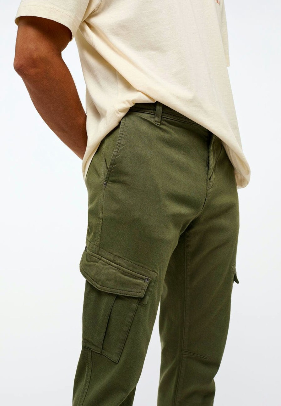 Herren Mustang | Mustang Cargo Chino Hose Regular-Fit Extra Lang Green