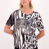 Damen Monari | Monari Shirt Animal Print Schwarz Weiu00Df