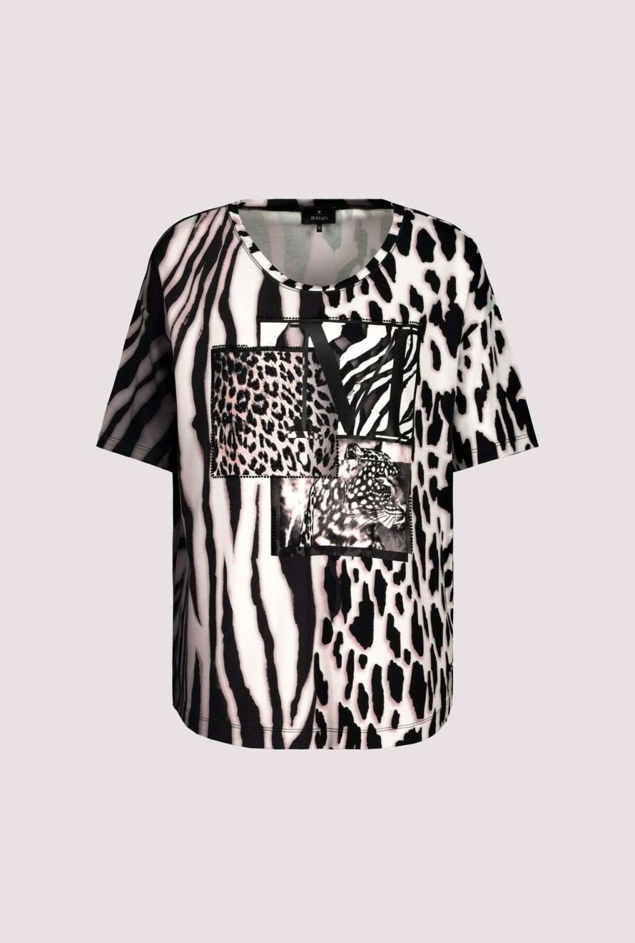 Damen Monari | Monari Shirt Animal Print Schwarz Weiu00Df